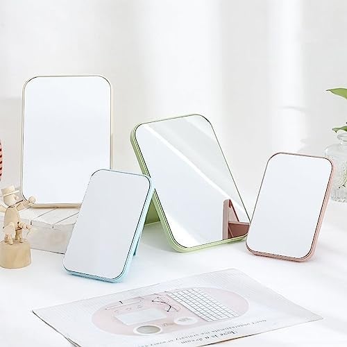 Leeonz Plastic Portable Makeup Mirror, Rectangular, Blue, Framed, 14.5 x 9.5 cm, Tabletop, Foldable, Lightweight - Image 4