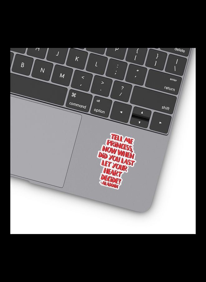 RKN Tell Me Princess Quote Aladdin Vinyl Stickers For Laptop - Image 1