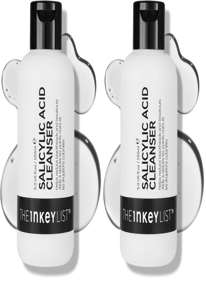 The INKEY List Salicylic Acid Cleanser - Daily Exfoliating Cleanser with 2% Salicylic Acid & Zinc PCA, Unclogs Pores, Anti Acne, Reduces Blackheads & Excess Oil for Clearer Skin (Pack of 2) - Image 1