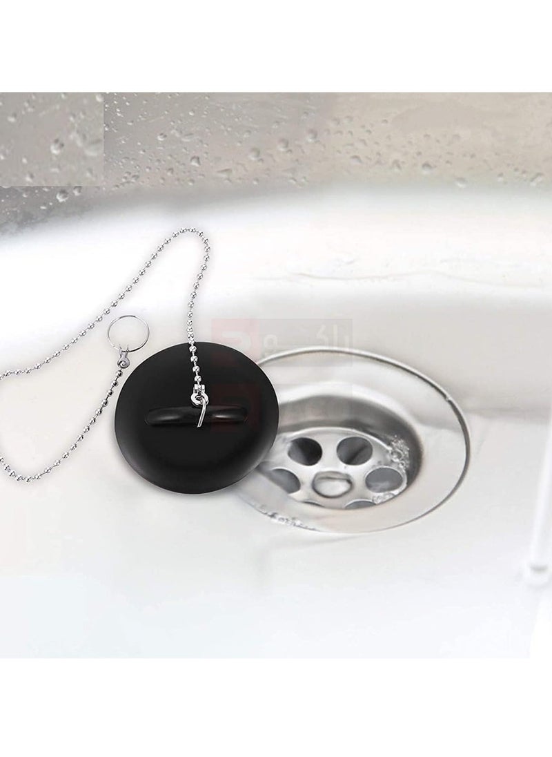 RACO RACO Tub Stopper Bathroom Sink Drain Plug Silicone Bathtub Drain Stopper with Chains for Kitchen Bathtub Bathroom Sink Drains  - Image 1