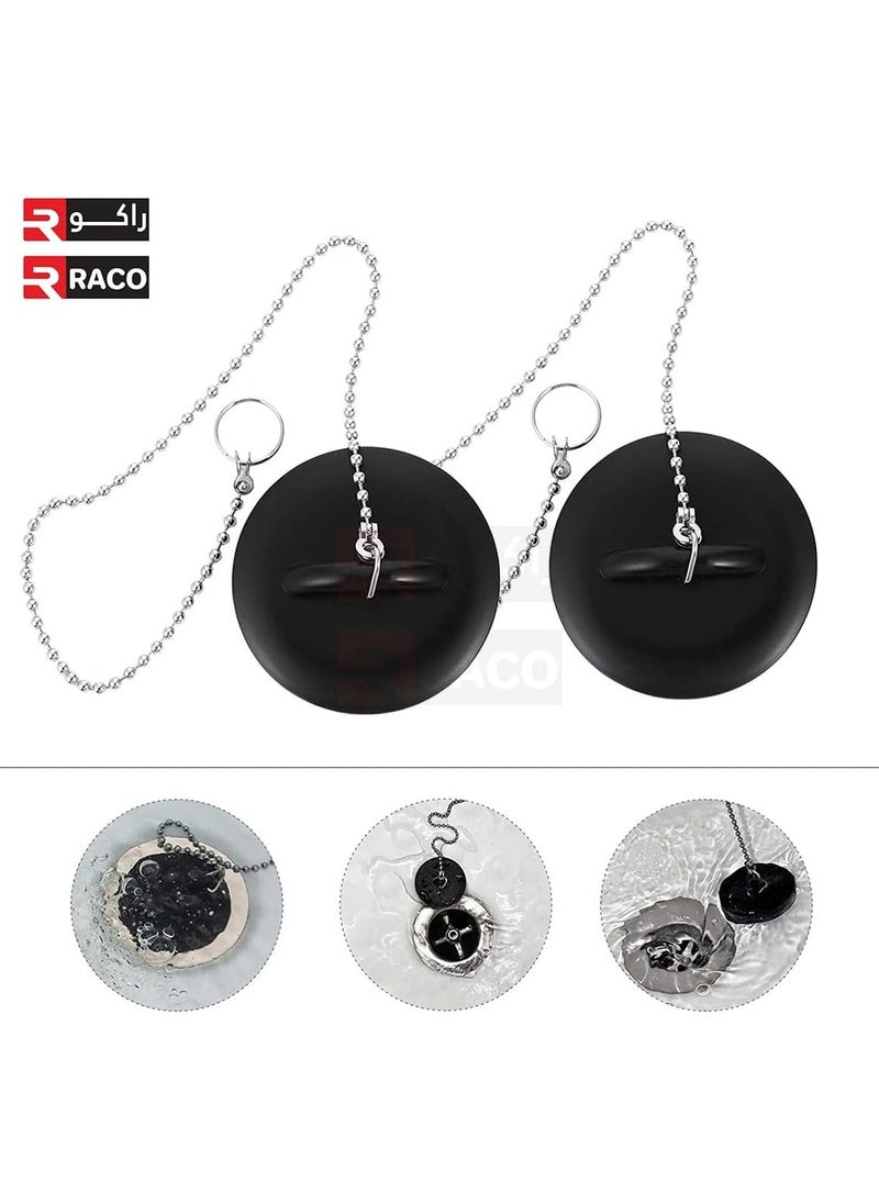 RACO RACO Tub Stopper Bathroom Sink Drain Plug Silicone Bathtub Drain Stopper with Chains for Kitchen Bathtub Bathroom Sink Drains  - Image 2
