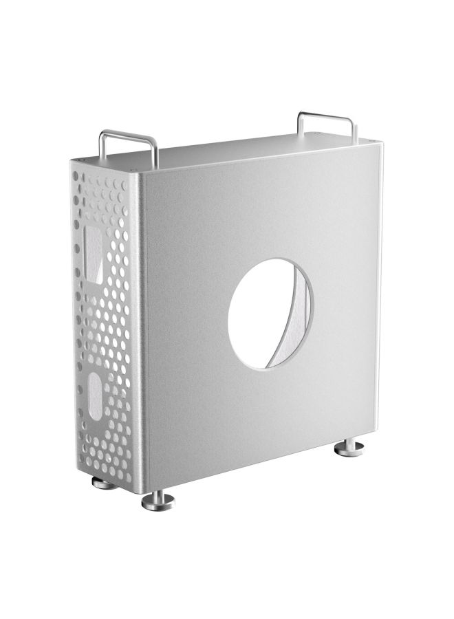 Suitable For 2024 Mac Mini M4 Computer Host Aluminum Alloy Vertical Bracket Heat Dissipation Storage Dust-proof-Color:Apple Silver - Image 1