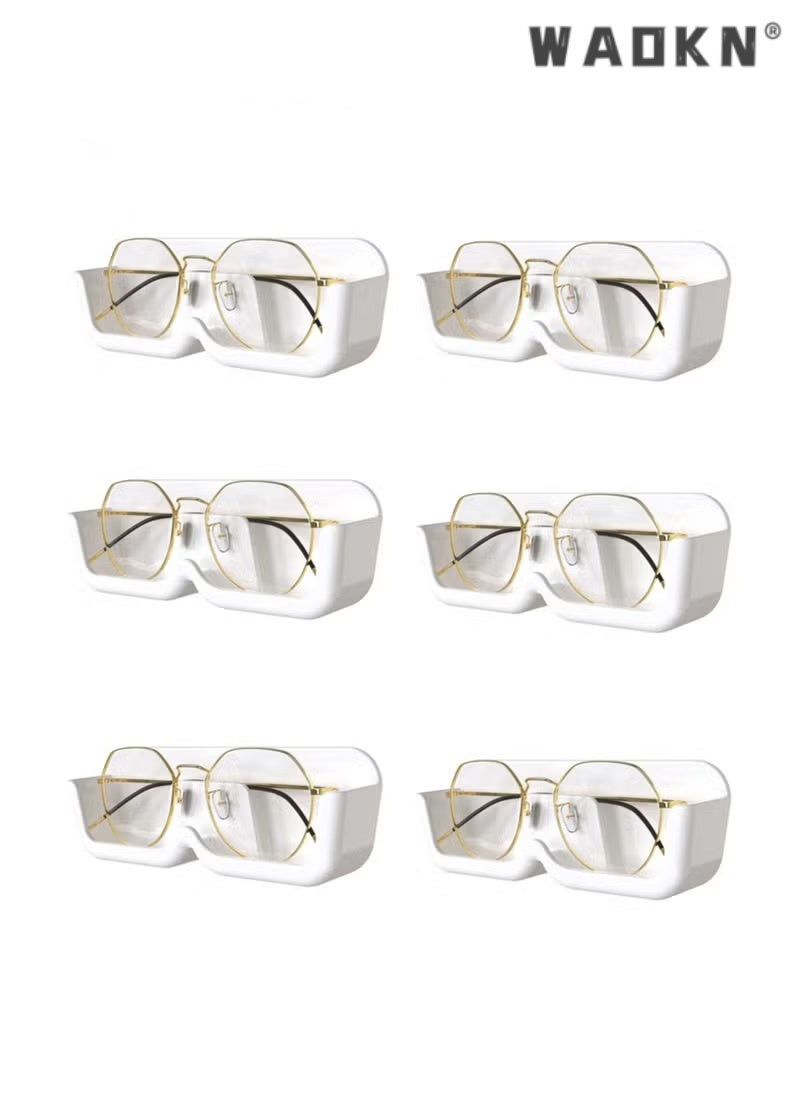 حامل نظارات حائطي مكون من 6 قطع، رف عرض للنظارات الشمسية، أرفف لاصقة، ملحقات عائمة، منظم تخزين للنظارات