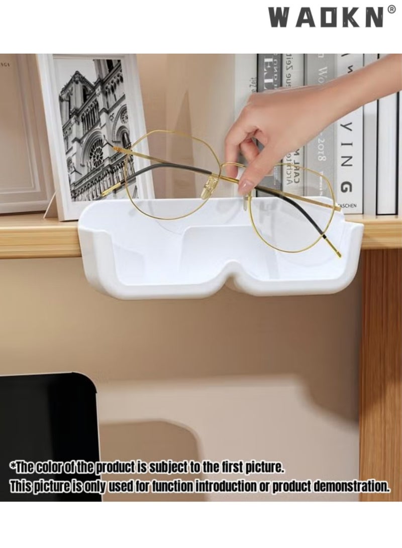 حامل نظارات حائطي مكون من 6 قطع، رف عرض للنظارات الشمسية، أرفف لاصقة، ملحقات عائمة، منظم تخزين للنظارات