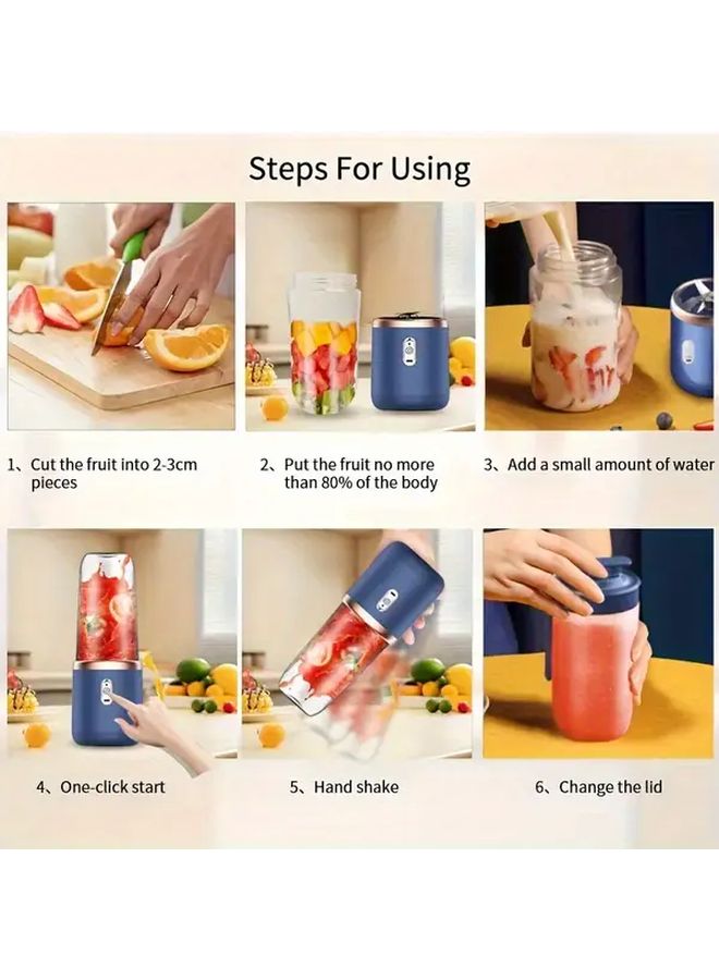 Upgraded Blue Portable 2 In 1 USB Juicer Blender With Built In Battery For Smoothies - Image 5