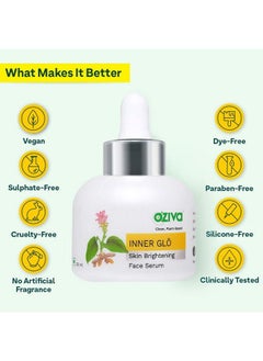 OZiva Inner Glō Skin Brightening Face Serum (With Phyto Vitamin C Rosehip Oil Turmeric & Saffron) For Even Tone Radiance & Skin Glow (Inner Glo Face Serum + Gua Sha Stone 30Ml)  - Image 4