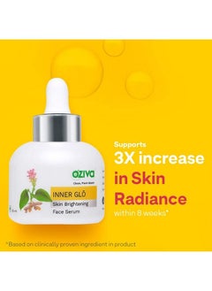 OZiva Inner Glō Skin Brightening Face Serum (With Phyto Vitamin C Rosehip Oil Turmeric & Saffron) For Even Tone Radiance & Skin Glow (Inner Glo Face Serum + Gua Sha Stone 30Ml)  - Image 3