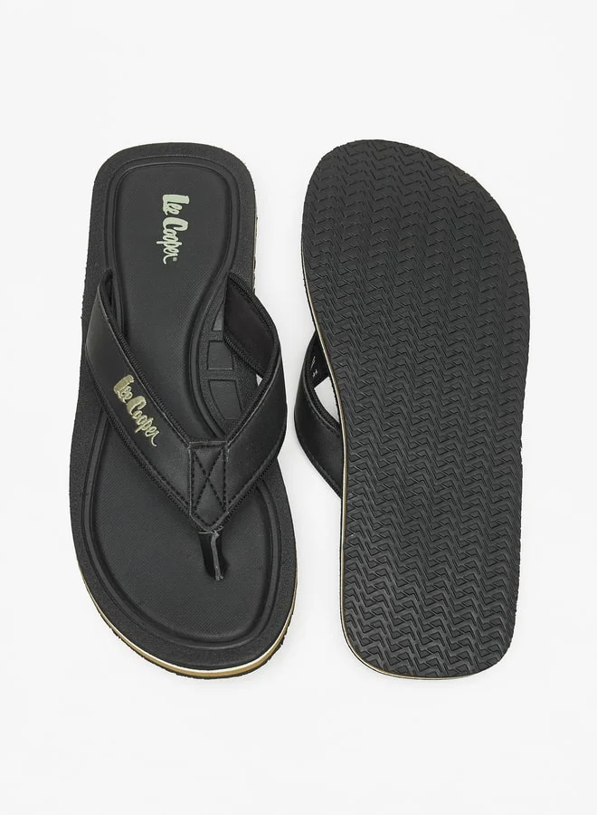 لي كوبر Men's Logo Embroidered Flip Flops