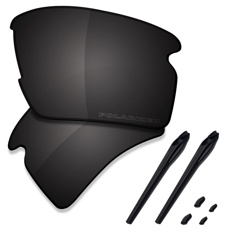 SAUCER Premium Replacement Lenses & Rubber Kits for Oakley Flak 2.0 XL OO9188 Sunglasses High Defense - Carbon Black Polarized - Image 1