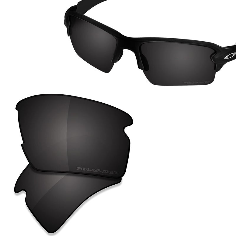 SAUCER Premium Replacement Lenses & Rubber Kits for Oakley Flak 2.0 XL OO9188 Sunglasses High Defense - Carbon Black Polarized - Image 2