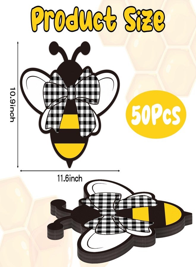 JAPBOR Bee Placemats Disposable Plates - 50PCS Bee Shaped Paper Place Mats Decoration, Spring Summer Honey Printed Placemat, Rustic Plates Table Settings Mat for Holiday Party Kitchen Dinner - Image 3