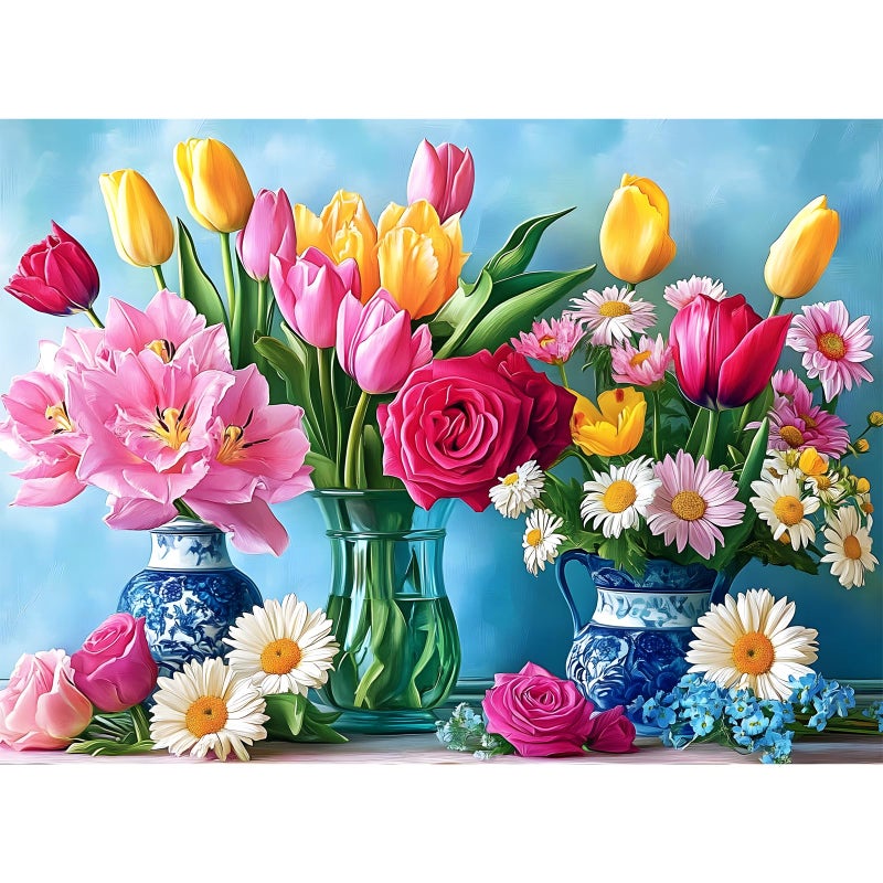 DAGIRT 500 Piece Puzzle for Adults Beautiful Flower Puzzles for Adults Senior Age 12 Tulip Rose Jigsaw Puzzles 500 Pieces Challenging Puzzle Perfect Game Nights for Family Friend 205 X 15 Inches - Image 3