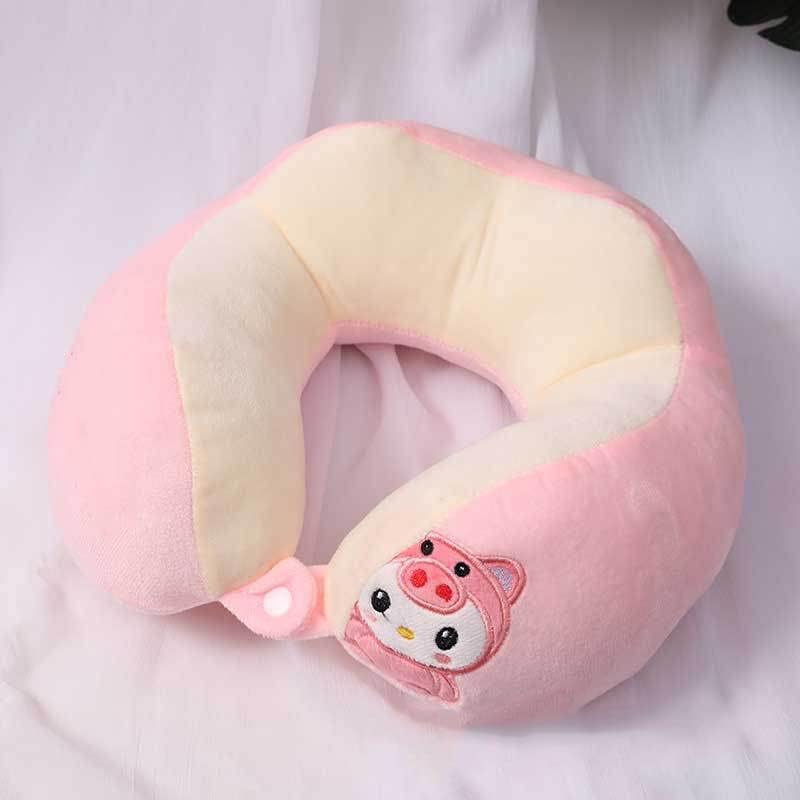 U Shaped Plush Neck Pillow Comfortable Head Pillow for Office Nap Travel Car Sleeping, Skin Friendly Breathable for Neck Support, Cute and Vivid Expressions, Cute for Kids and Adults, As - Image 4