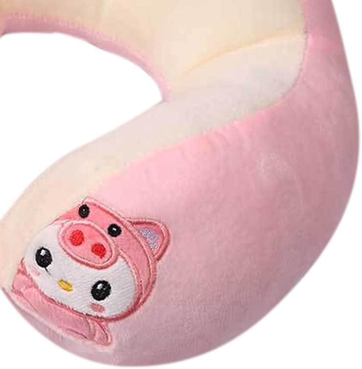 U Shaped Plush Neck Pillow Comfortable Head Pillow for Office Nap Travel Car Sleeping, Skin Friendly Breathable for Neck Support, Cute and Vivid Expressions, Cute for Kids and Adults, As - Image 1