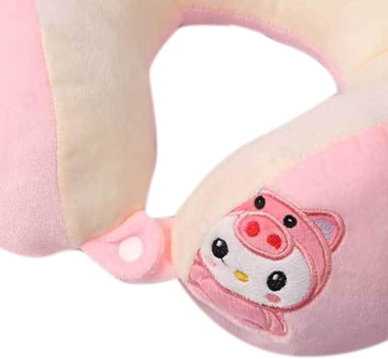 U Shaped Plush Neck Pillow Comfortable Head Pillow for Office Nap Travel Car Sleeping, Skin Friendly Breathable for Neck Support, Cute and Vivid Expressions, Cute for Kids and Adults, As - Image 3