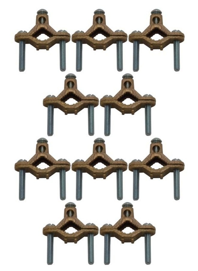 COREX 1/2" to 1" Bronze Water Pipe Ground Clamp - High Conductivity Grounding Clamp Conduit Fitting - 10 Pack