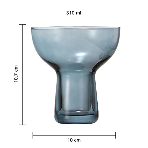 Khen Colored Vintage Art Deco Glasses - Martini, Margarita, Cocktail & Champagne Ribbed Glasses | Set of 6 | Cute Pastel Crystal Cocktails Glassware, Stemmed Glassware Gift - Margarita Coupe 10oz - Image 5