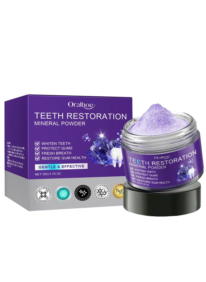 أورالحوي مسحوق معدني لاستعادة الأسنان الأرجواني ، مسحوق الأسنان المعدني ، مسحوق معدني لترميم الأسنان فعال في تقوية الأسنان واللثة 50 جرام - Image 1
