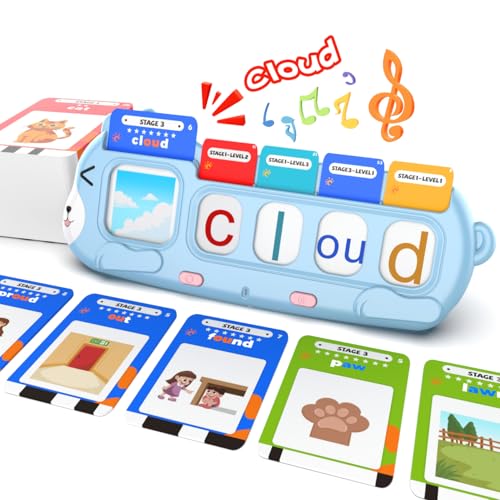 QuTZ Phonics Learning Toy for Preschool Kids Talking Flash Cards with Sound Machine Word Blending Math Games Educational Reading Counting Activity Set 48 - Image 1