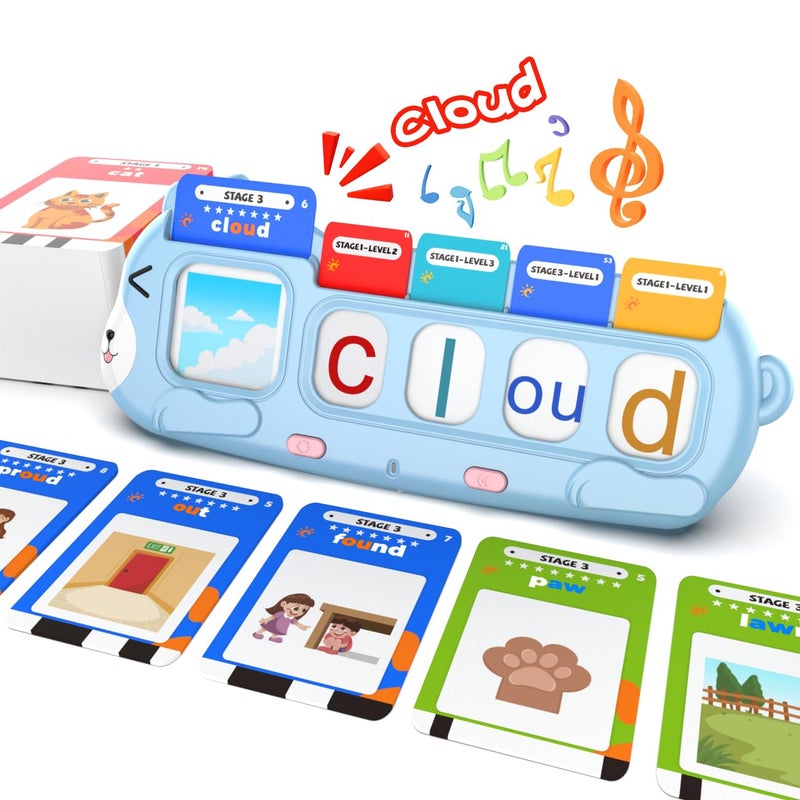 QuTZ Phonics Learning Toy for Preschool Kids Talking Flash Cards with Sound Machine Word Blending Math Games Educational Reading Counting Activity Set 48 - Image 2