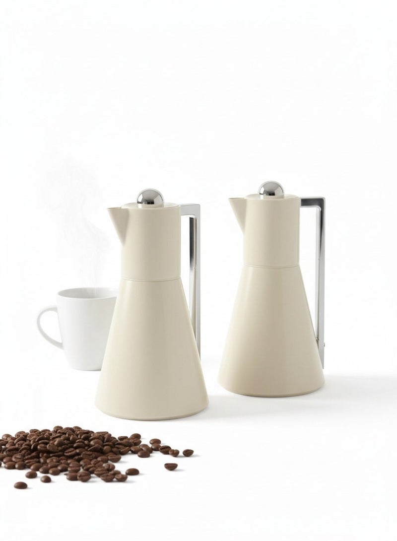 Najib Vacuum Flask Set – 2 Pieces – Metal Body – Modern Design - Image 1