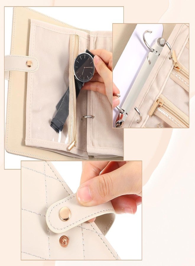 GOMNIK Travel Jewelry Organizer Book Portable Jewelry Case with Removable Pages, Soft Velvet Lining Large Capacity Jewelry Pouch for Earrings Rings Necklaces, Gift for Women - Image 4