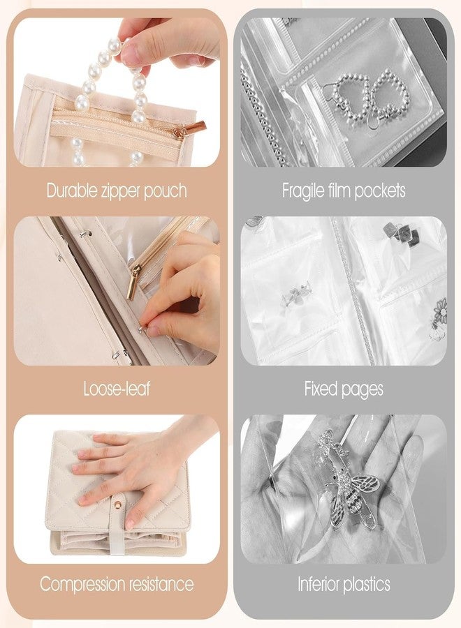 GOMNIK Travel Jewelry Organizer Book Portable Jewelry Case with Removable Pages, Soft Velvet Lining Large Capacity Jewelry Pouch for Earrings Rings Necklaces, Gift for Women - Image 5