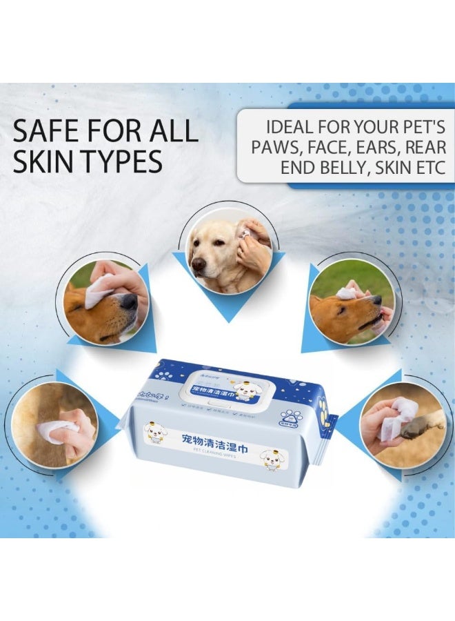 M.A&F's Pet Wipes 240pcs, Large Pet Grooming Wipes for Dogs & Cats, for full body, eye wipes, ear wipes, Paws, & Butt Unscented (3 pack) - Image 2