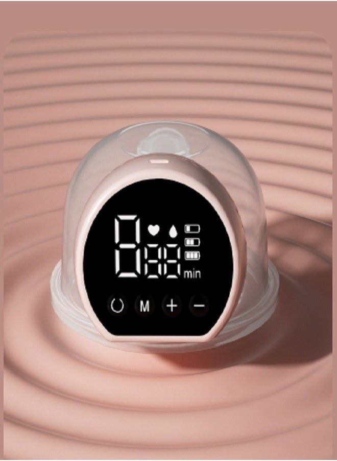 Wearable Electric Breast Pump, Low Noise and Hands-Free, 3 Modes and 9 Levels, Massage Mode, Memory Function, Rechargeable Single Milk Extractor, 24mm Flange, Portable, Painless, Lightweight Design, Pink