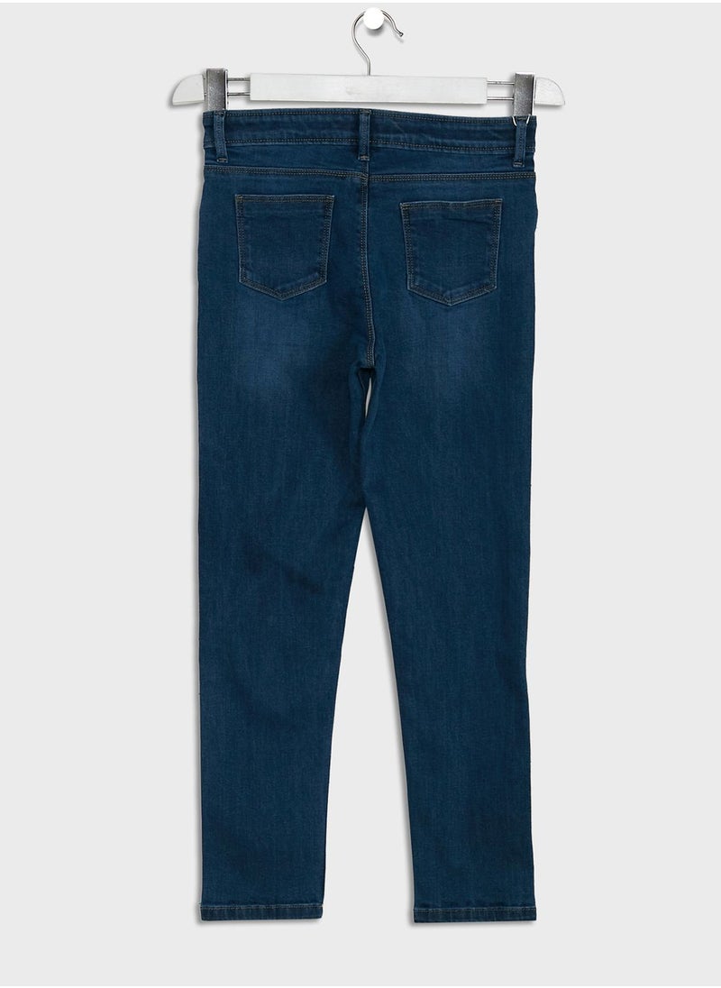 bhpoloclub - Kids Dark Wash Straight Fit Jeans - Image 1
