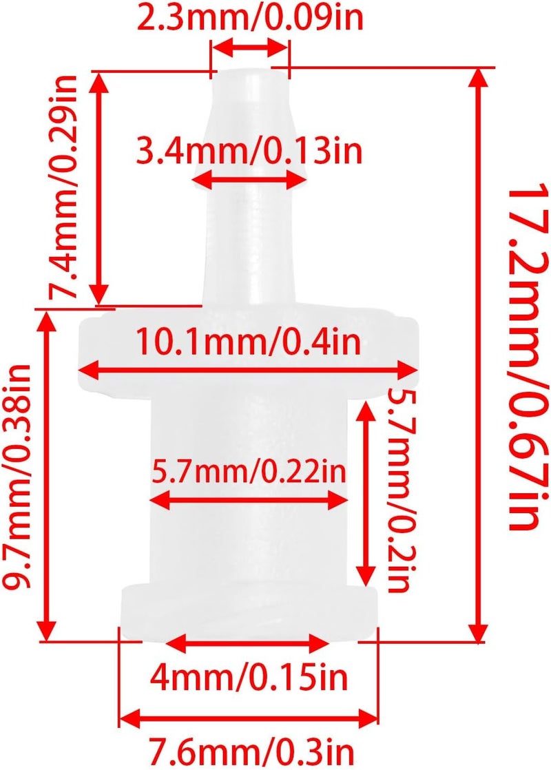FINBe Famale Thread Hose Fitting 1/16 "PP Polypropylene Hose Barb Fitting Ruhr Female Thread Adapter For Laboratory Equipment 12pcs (0.67inch) - Image 4
