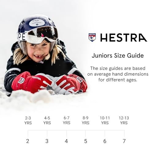 Hestra Army Leather Heli Ski Junior - Waterproof, Insulated Classic Leather Snow Mitten for Winter, Skiing, Playing in The Snow for Kids and Youth, Red, 4 - Image 2