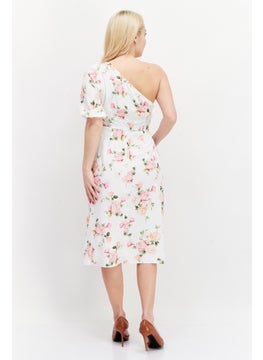 Miss Selfridge Women Floral Pattern Midi Party Dress, Pink Combo  - Image 4