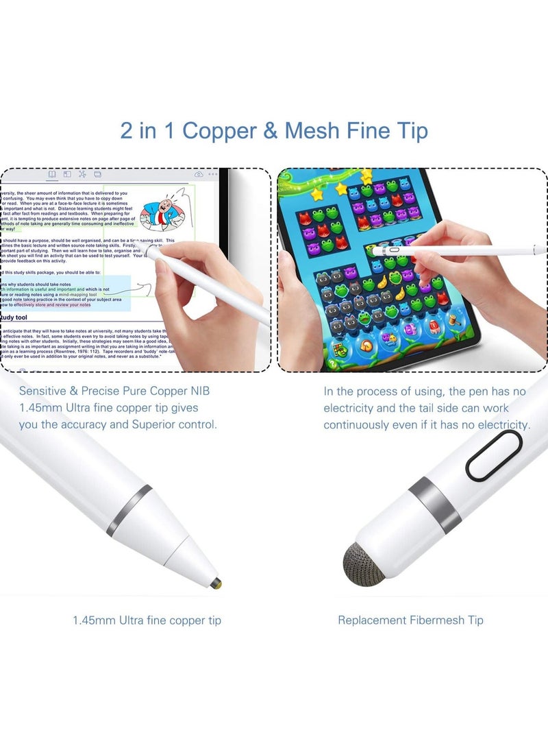 Trendigo Active Stylus Pen Compatible for iOS&Android Touch Screens, Pencil for iPad with Dual Touch Function,Rechargeable Stylus for iPad/iPad Pro/Air/Mini/iPhone/Cellphone/Samsung/Tablet Drawing&Writing - Image 2