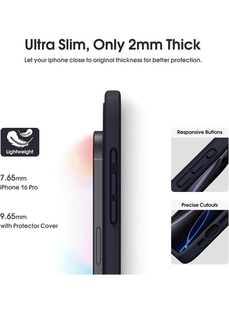 WRISTWISE Case Cover for iPhone 16 Pro - [Camera All-Round Protection] [Soft Microfiber Lining Anti-Scratch] Shockproof Phone Case Cover, Black - Image 5