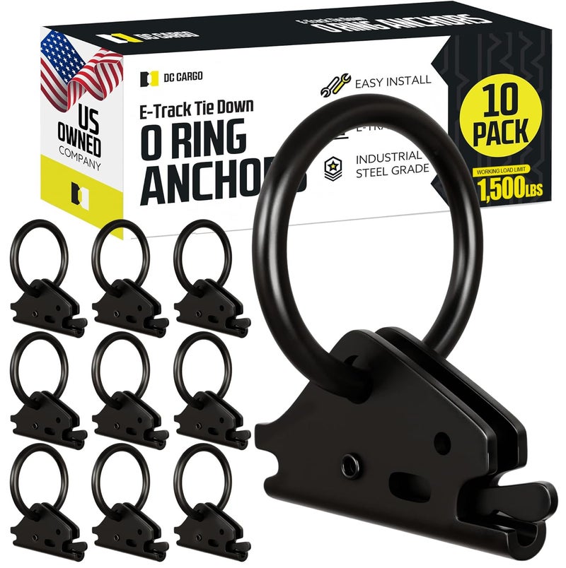 DC Cargo Mall HeavyDuty Steel ORing Pack of 10 4500Lbs Break Strength  E Track Accessories TieDown Anchors for ETrack TieDown System