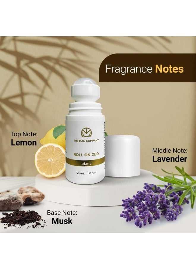 The Man Company مزيل العرق رول أون للرجال - بلانك | عطر فاخر مع انتعاش يدوم 24 ساعة | يزيل رائحة الجسم | صغير الحجم وسهل الاستخدام | يمنع البكتيريا - 55 مل  - Image 3