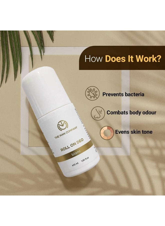 The Man Company مزيل العرق رول أون للرجال - بلانك | عطر فاخر مع انتعاش يدوم 24 ساعة | يزيل رائحة الجسم | صغير الحجم وسهل الاستخدام | يمنع البكتيريا - 55 مل  - Image 5