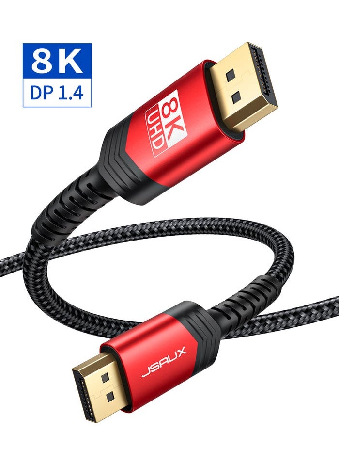 JSAUX - 8k UHD Displayport Gaming Cable DP Cable 8K@60Hz 2K@240Hz 4K@144Hz 32.4gbps Display Connection Cable 1.4 DP - DP Cable Compatible for Gaming Laptop TV PC Computer Monitor Compatible CV0001 3 MT - Image 1