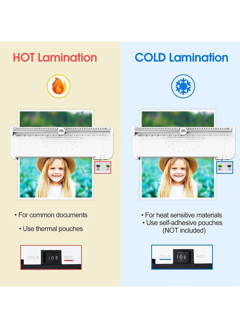 general Laminator,A3/A4/A5/A6 Thermal Laminator Machine, 9 in 1 Cold Laminator Machine with Paper Cutter and Corner Rounder,40 Laminating Pouches for Home Office School - Image 3