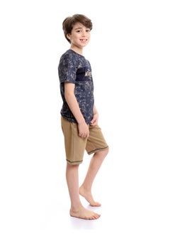 REDCOTTON Boys Bi-Tone Patterned Tee & Cotton Shorts Pajama Set  - Image 4