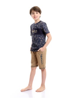 REDCOTTON Boys Bi-Tone Patterned Tee & Cotton Shorts Pajama Set  - Image 5