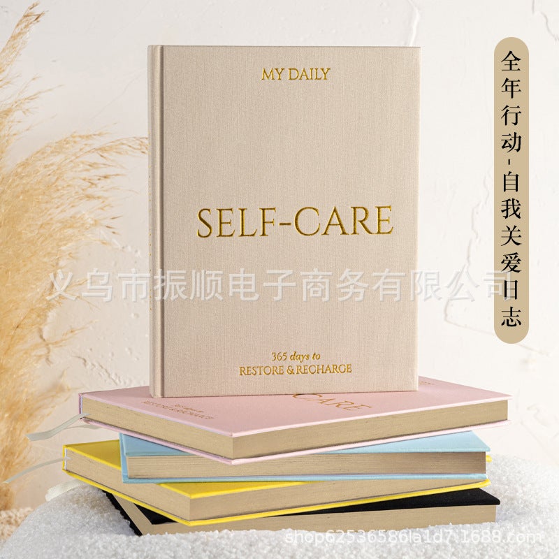 Gratitude Journal 365 A5 Gold-Edged English Edition Notebook Beige - Image 4