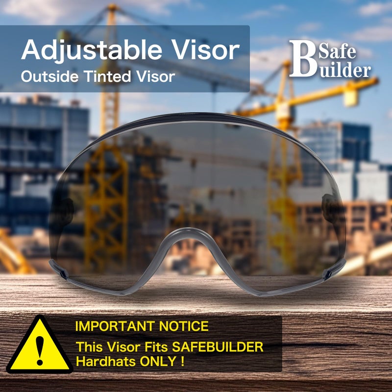 Safebuilder-Safety Visor For Safebuilder-Cr06&Cr08 Type Hard Hats (O-Tinted Visor Fit Cr06 Cr08 Only) - Image 2