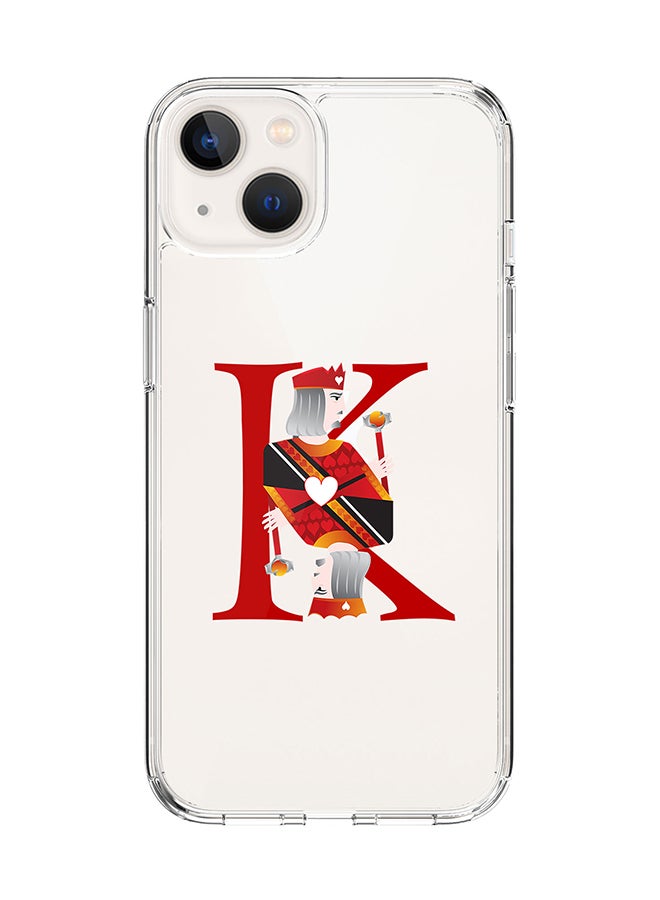 Classic Clear Case for Apple iPhone 14 Plus Case Hybrid Soft Cover Flexible Edges Anti Drop TPU PC Gel Thin Transparent Cover - King Of Hearts