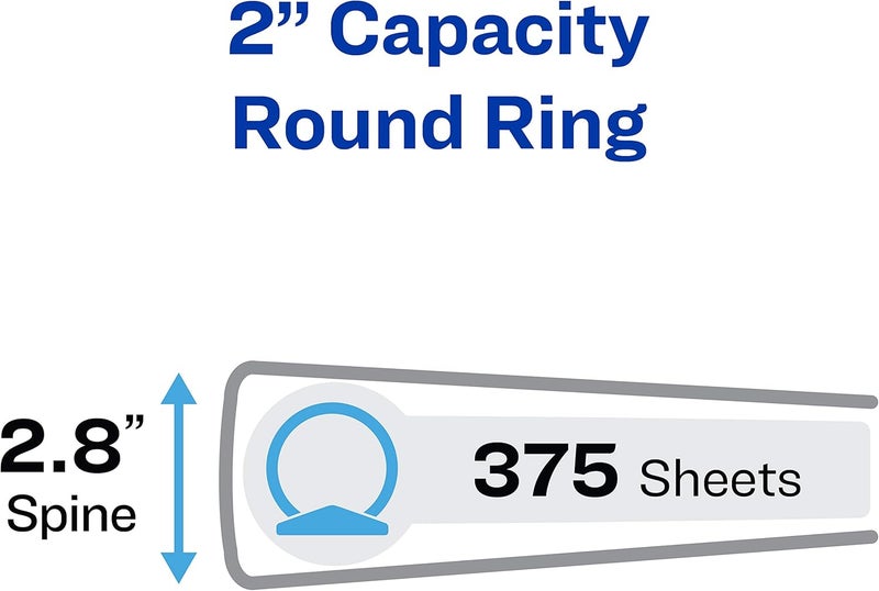 Avery Economy View Binder with Round Ring, 2 Inch Capacity, Black - Image 2