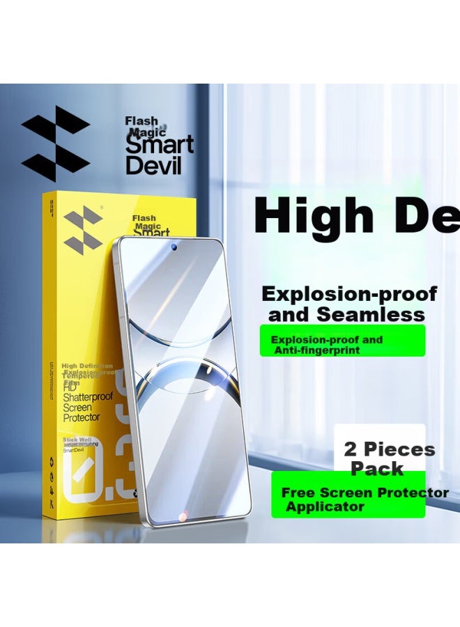 Oppo Find X8 Tempered Glass Screen Protector, High Definition Full Glass Anti-explosion Anti-drop Anti-fingerprint No White Edge Mobile Phone Protective Film, 2-pack + Installation Tool