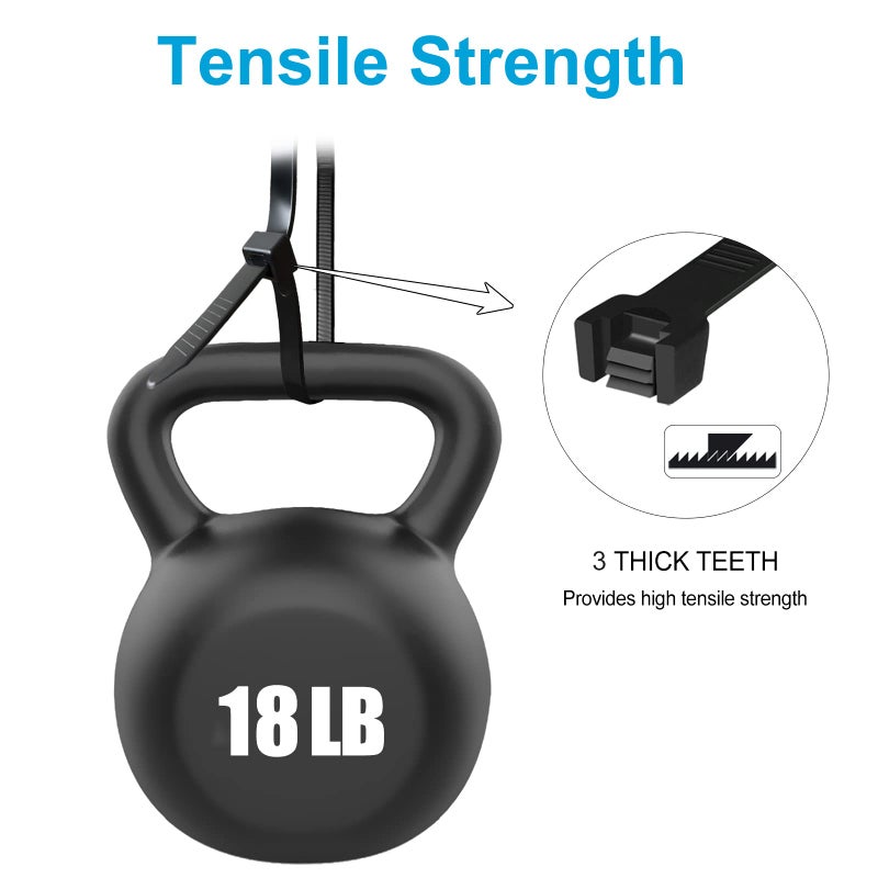 TANTTI Zip Ties 4 Inch  Small Zip Ties With 18 Lb Tensile Strength  Black  200 Pack  By Tantti Supply - Image 4