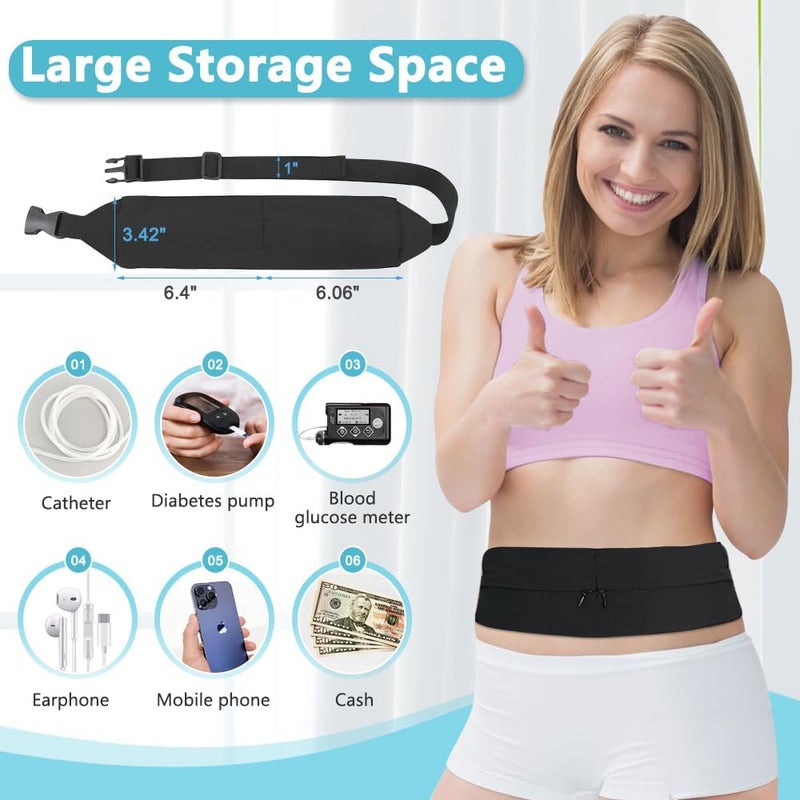 Zelen Peritoneal Dialysis Belt G Tube Holder PD Catheter Holder Accessories Gastrostomy Catheter Covers Pouch for G J Feeding Tube for Adults Abdominal Dialysis for Men Women (Black) - Image 5