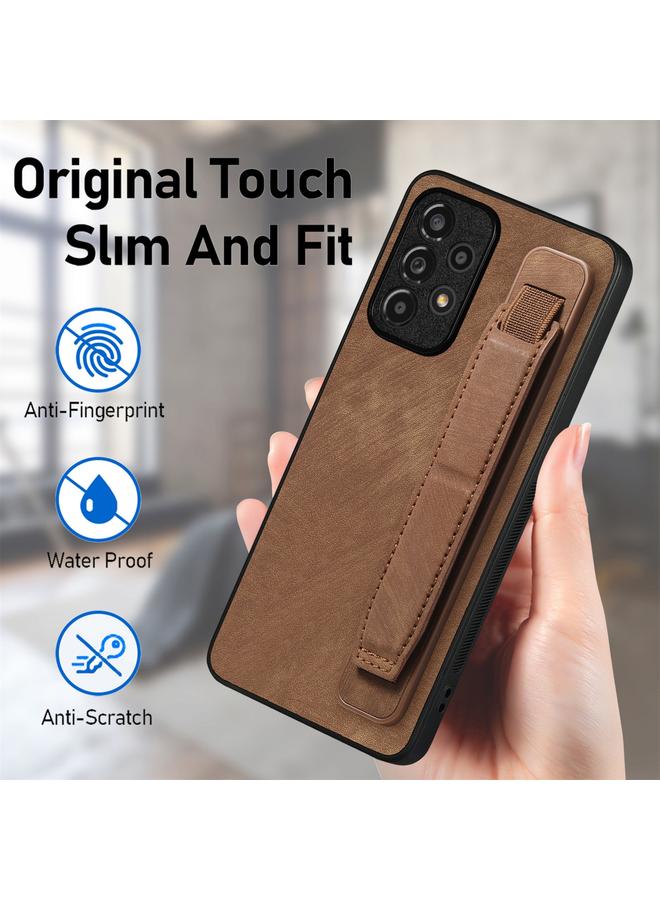 S-TOP Case For Samsung Galaxy A32 5G Retro Wristband Holder Leather Back Phone Case - Image 5